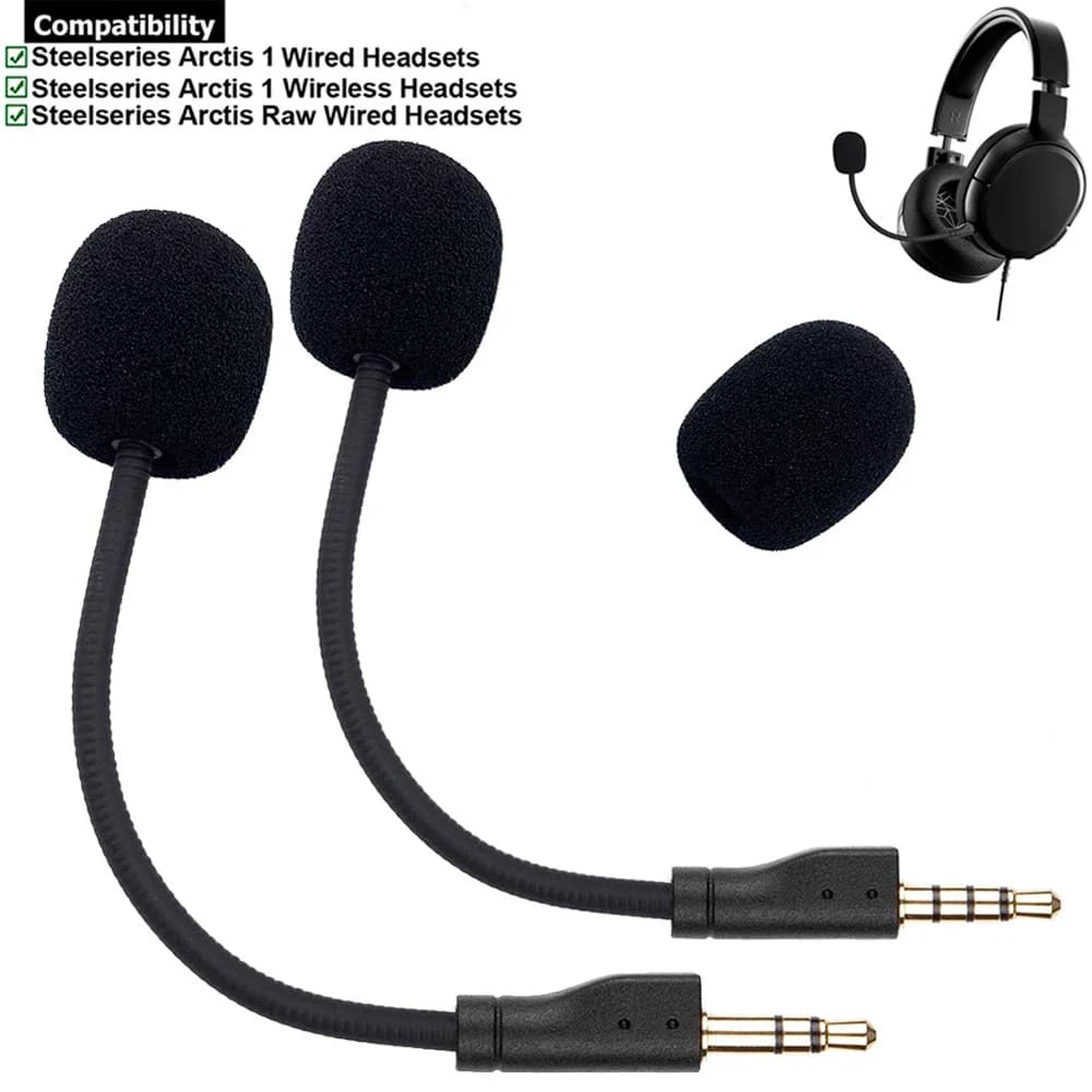 3.5 mm Aux Gaming Microphone Detachable Microphone Arm Suitable for Steelseries Arctis 1 One Raw Wireless Gaming Headphones