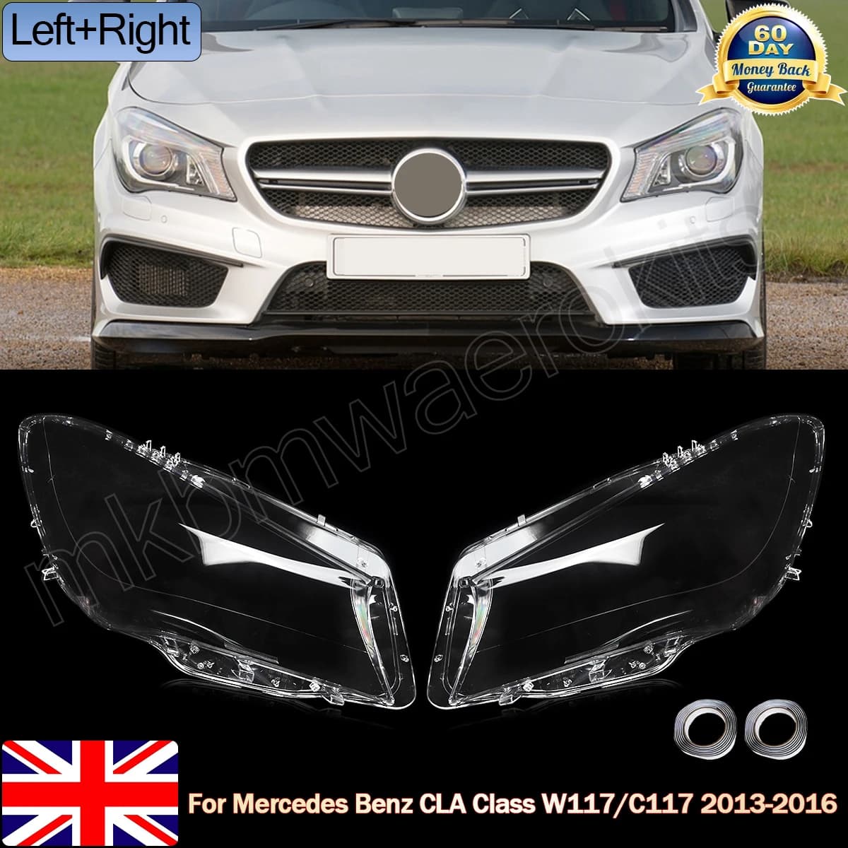 Car Lights Shell Cover Fit For Mercedes Benz W117 CLA250 2013 2014 2015 2016 Pair Headlight Headlamp Lens Cover Clear