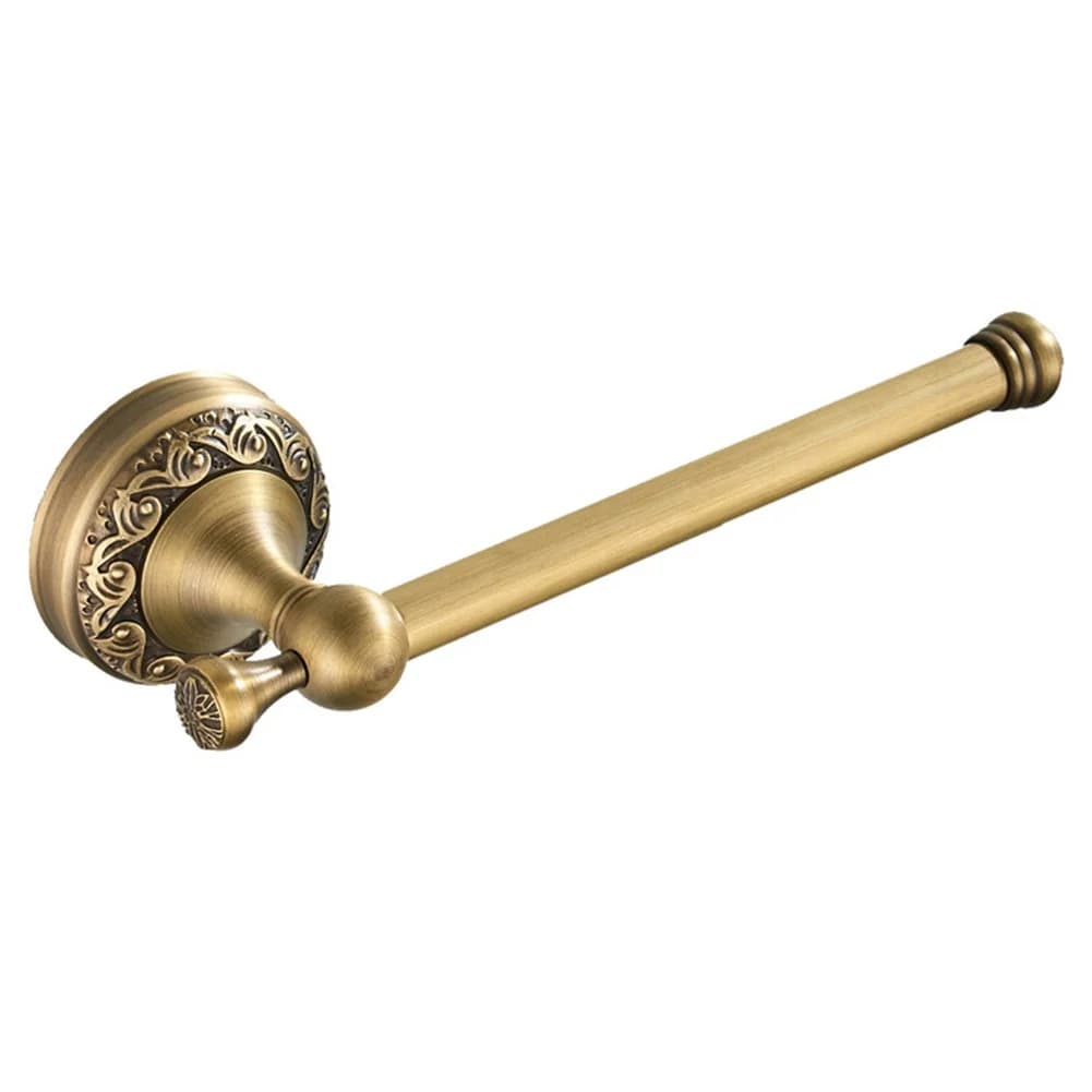 Brushed Brass Toilet Paper Holder with Concealed Screw Mounting and Antique Brass Finish for Cohesive Bathroom Decor