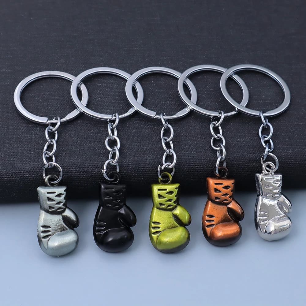 Guantoni da boxe creativi Portachiavi in metallo 3D Sport Fitness Guanto Portachiavi per uomo Zaino moda Portachiavi per auto Accessori regalo