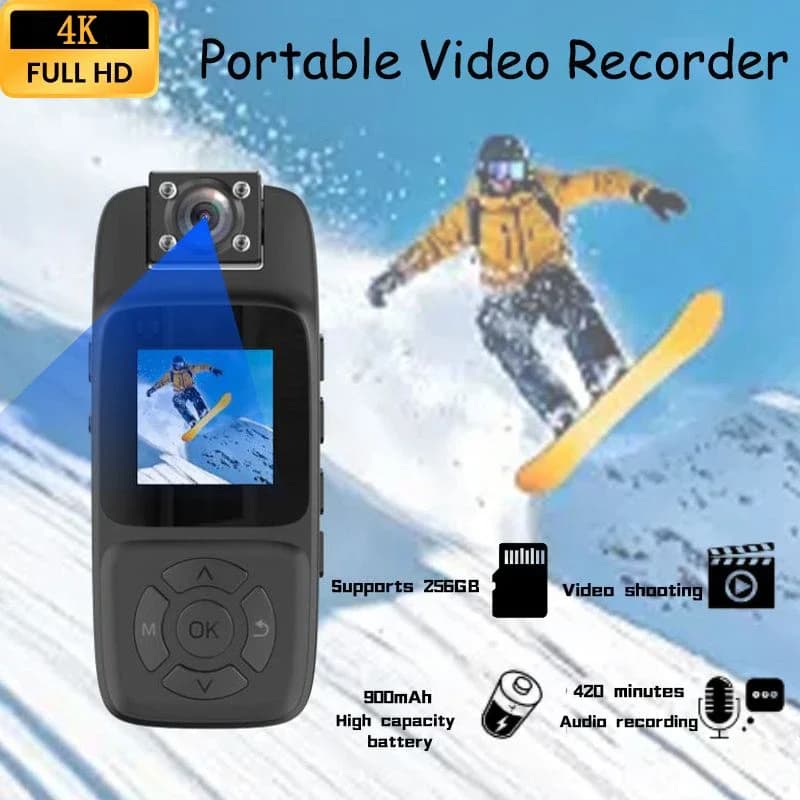 Ultra HD Mini Sports Camera with 180° Rotation, Wi-Fi, Waterproof Case, for Helmet, Travel, Bicycle, Driving Recorder