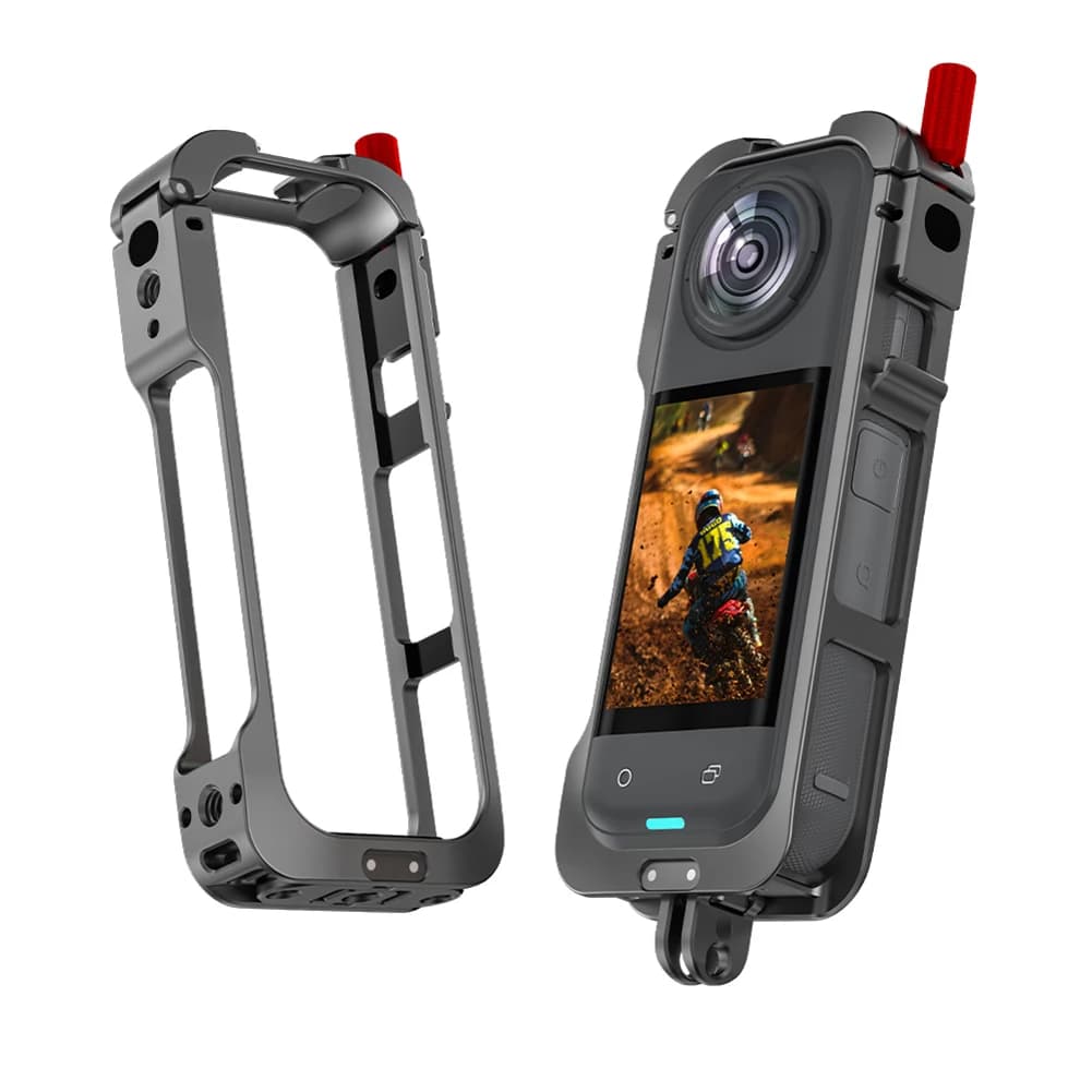 Camera cage with Lens Protection, Quick Hook Frame for Action Camera, Cold Shoe Attachment Case for Insta360 X5 Camera Accessories