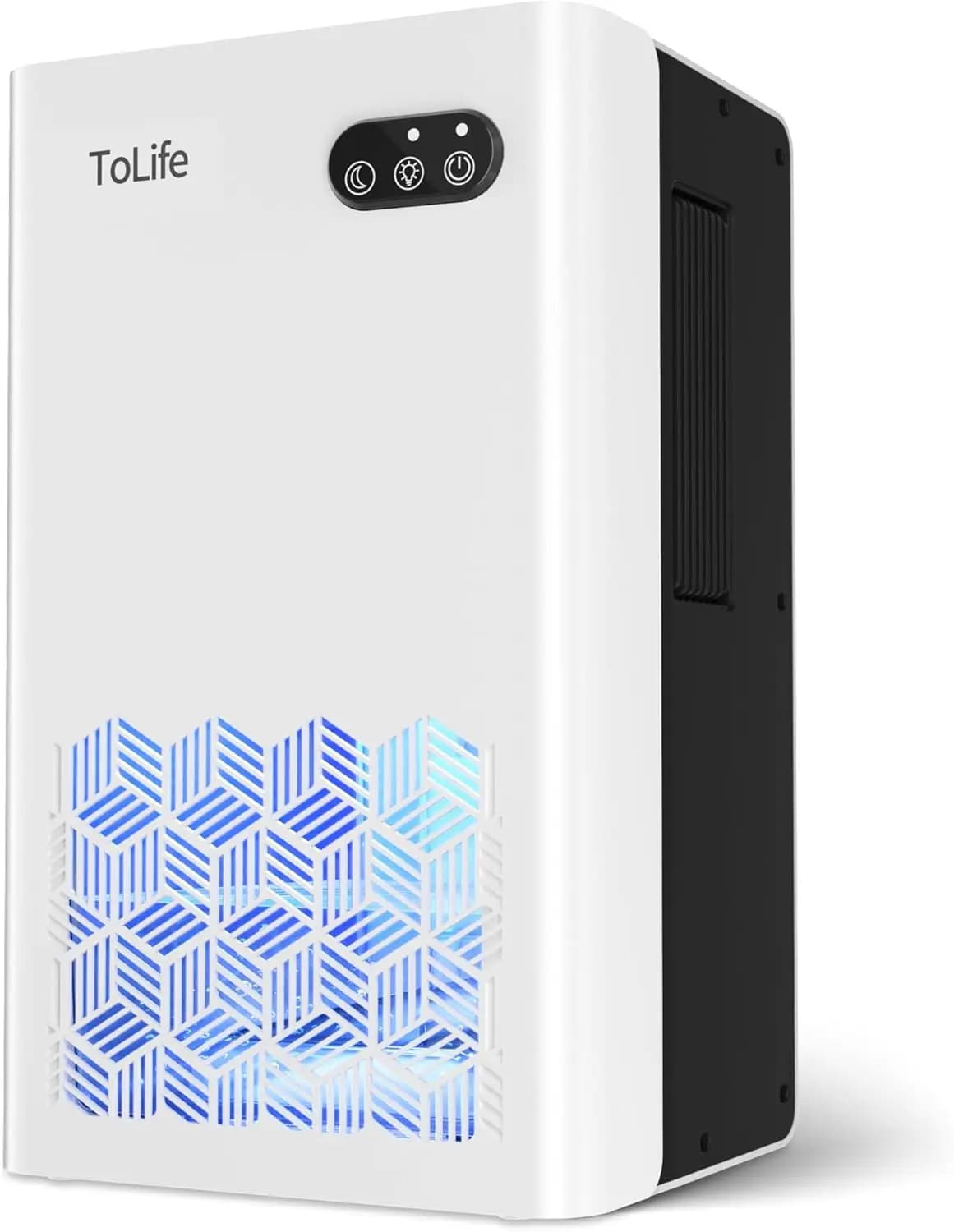 Deumidificatore da 90 mq con serbatoio da 95 OZ, spegnimento automatico, luce LED a 7 colori per casa, seminterrato, camera da letto, bagno