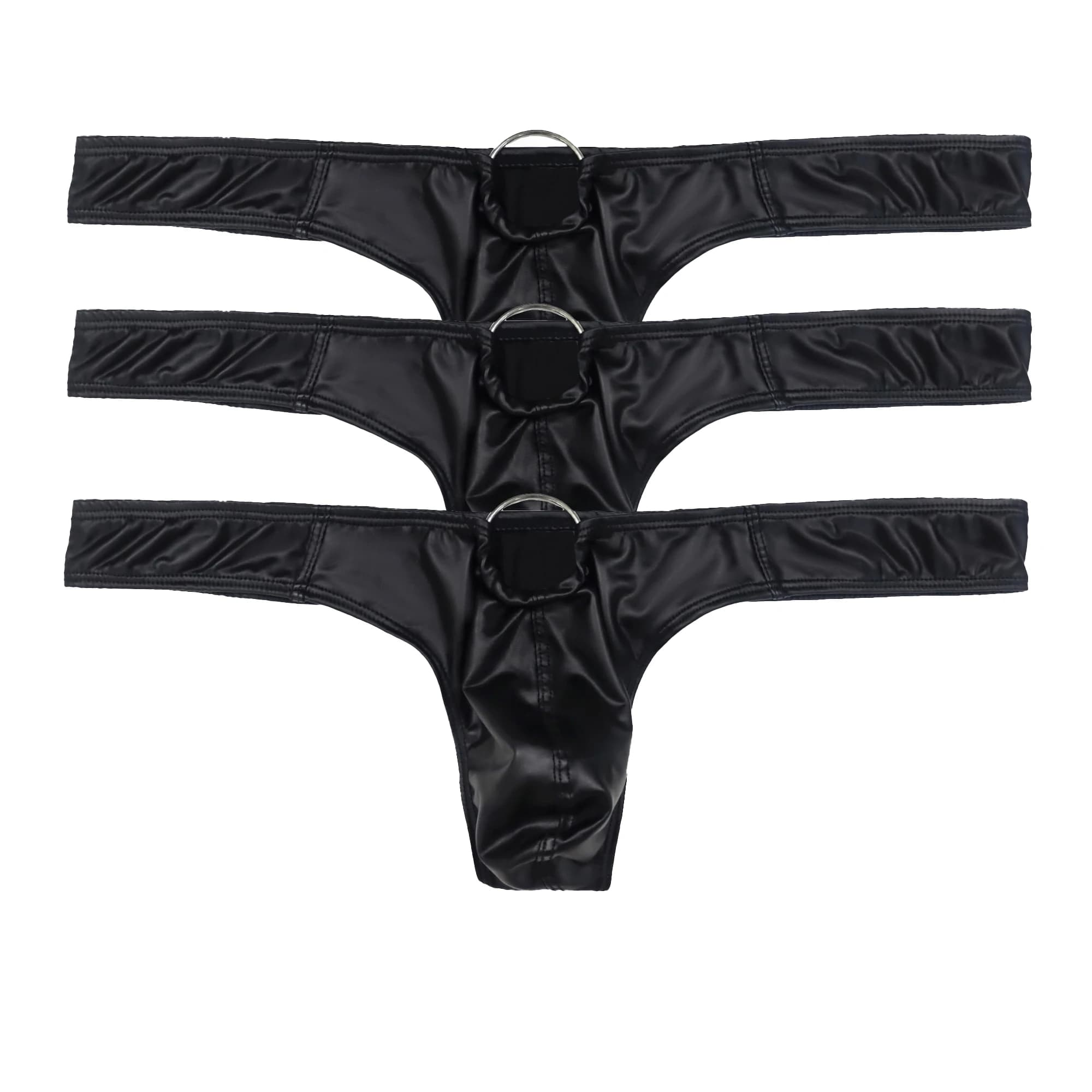 3 pz/lotto slip da uomo in ecopelle Lingerie perizoma perizoma intimo Sexy Bikini a vita bassa con tasche convesse mutande Boxer mutandine