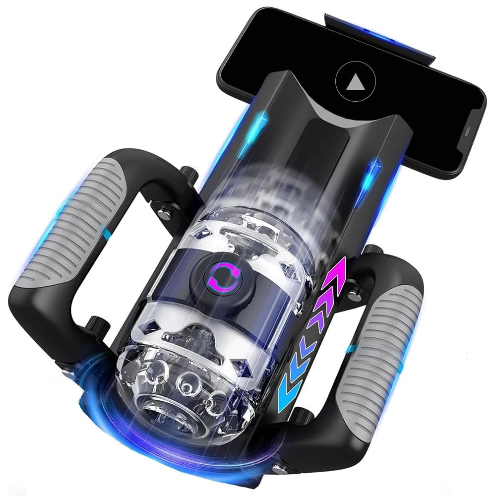 Masturbatore Maschile Automatico Telescopico a 6 Segmenti da 12cm, Coppa per Masturbazione con Funzione One-Key Burst, Giocattolo Sessuale per Uomini