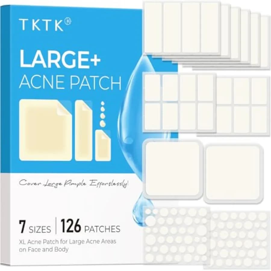 Large Pimple Patches for Face, 7 Sizes XL Acne Patches, Big Hydrocolloid Bandages for Body, Chin, Forehead, Chest, Back Zit Bre