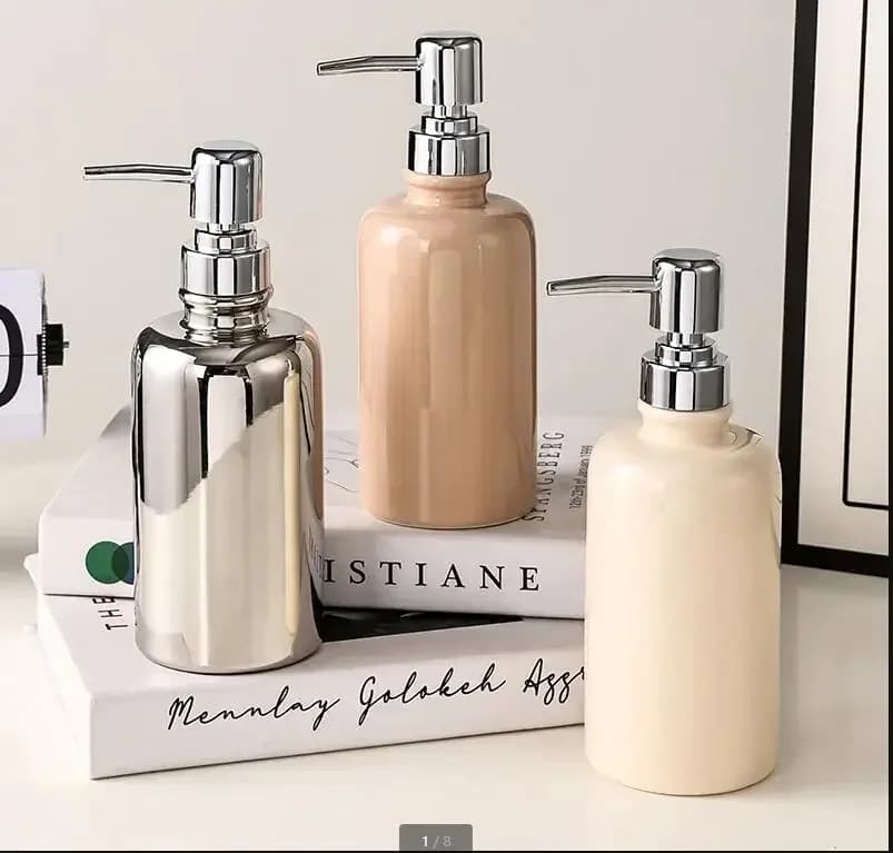 Modern Household Ceramic Soap Dispenser Hotel Hand Soap Bottle Bath Gel Filling Bottle Lotion Bottle Toilet Bathroom Accessories