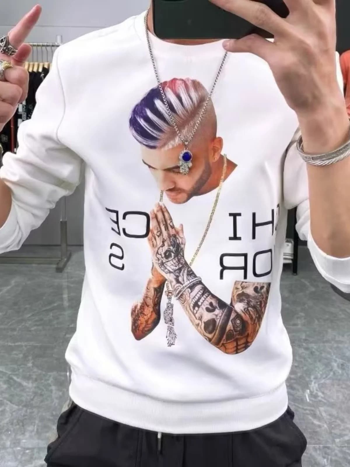 Spring Autumn New Men's Hoodie round Neck Popular Brand Base Shirt Long Sleeve T-Shirt Youth Vital Style Polyester Fiber Casu...