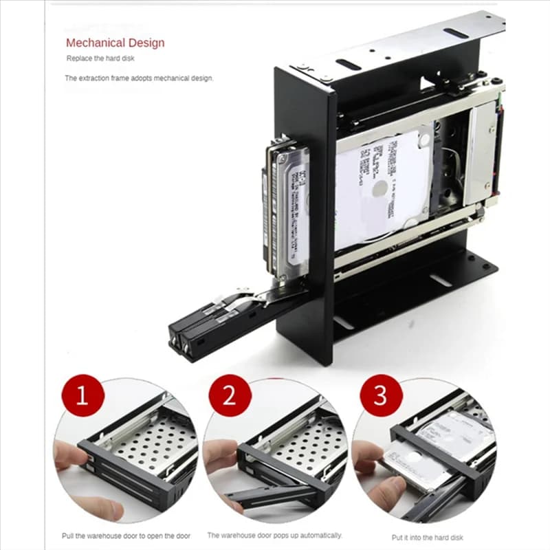 T36C Dual Bay SATA2 Disco rigido HDD e vassoio SSD Docking station per custodia mobile interna Staffa hot swap, HD520