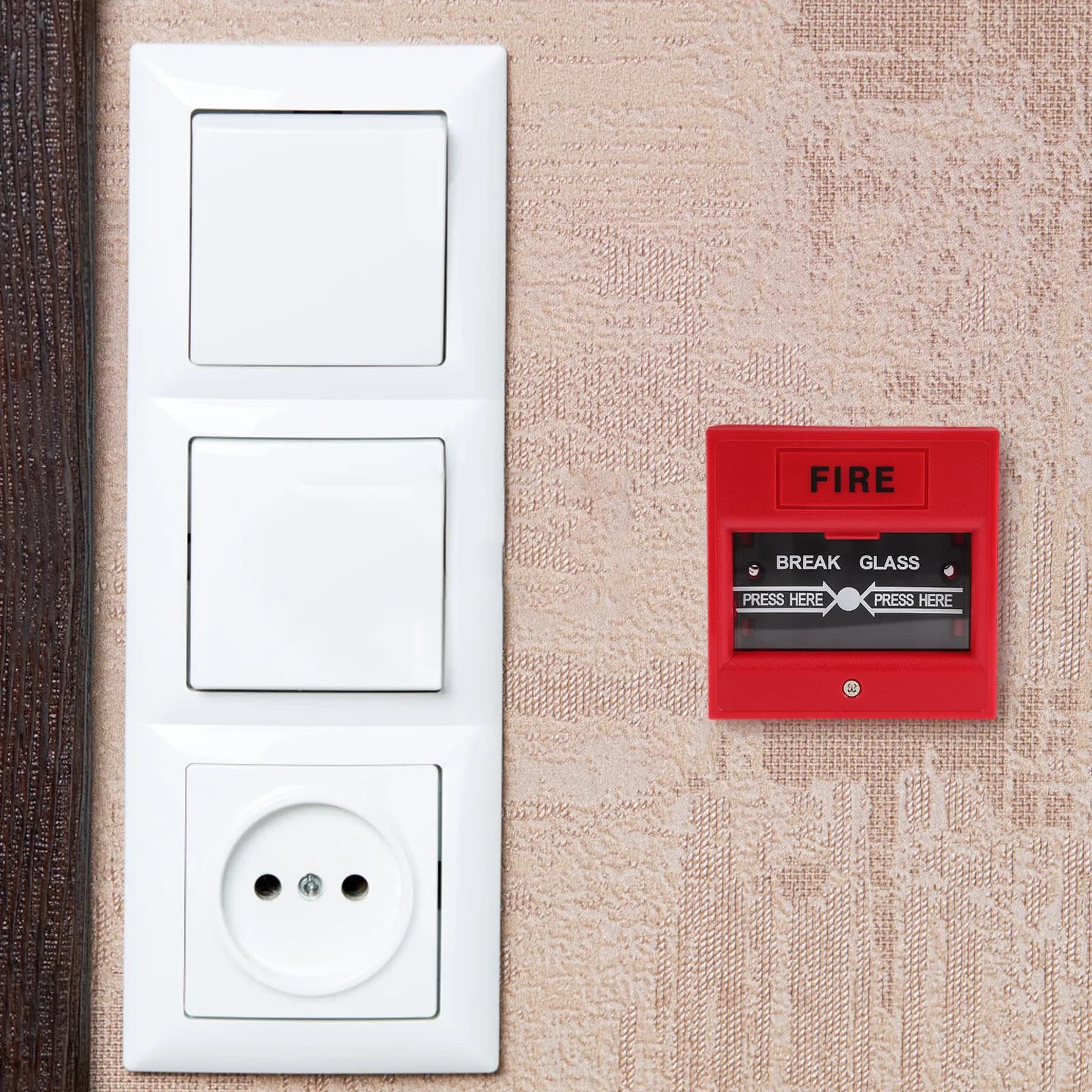 Pulsante di allarme per rottura vetro, rilascio manuale porta di emergenza antincendio, allarme di sicurezza domestica con reset manuale