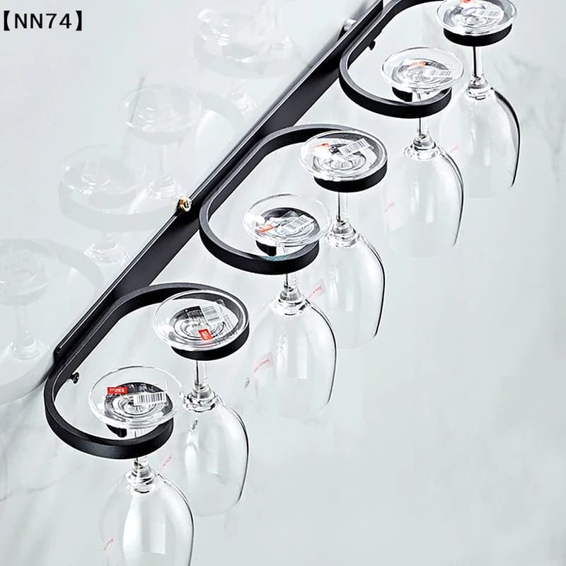 Wall-mounted Glass Holder Space Aluminum Creative Goblet Storage Rack Bar Restaurant Household Punch-free Wine Glass Holder[J]