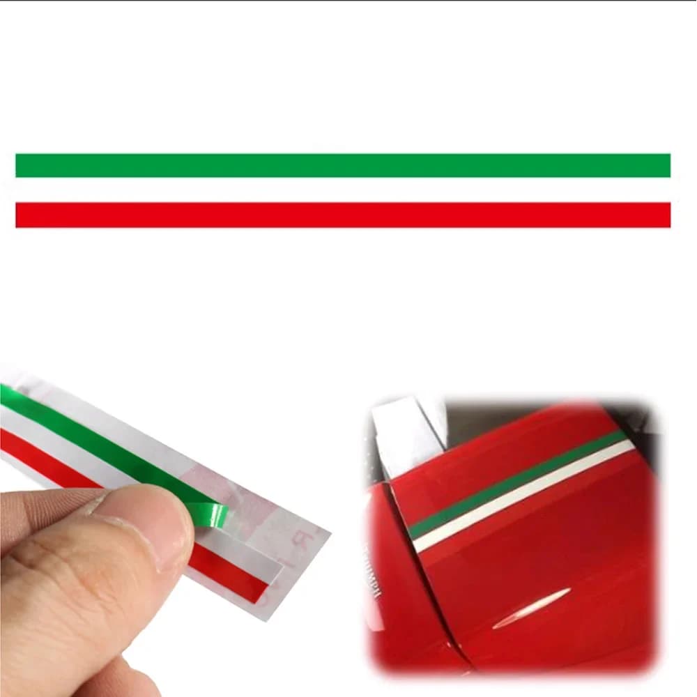 40 X1.5 Cm PVC italia italia bandiera lunga adesivo striscia decalcomania distintivo colore brillante adesivo universale per Auto Styling Auto accessori Auto