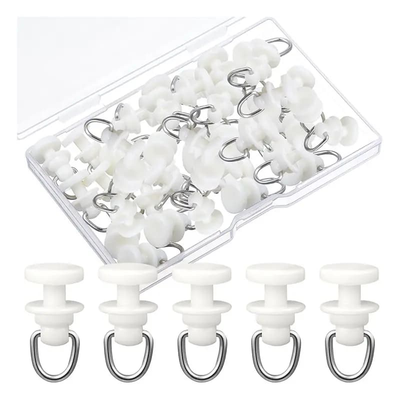 ABZL Ganci Scorrevoli per Tende da Soffitto, Accessori in Plastica per Binari Tenda, per Soggiorno, Camera da Letto, Doccia, Privacy, Camper (50 Pezzi)