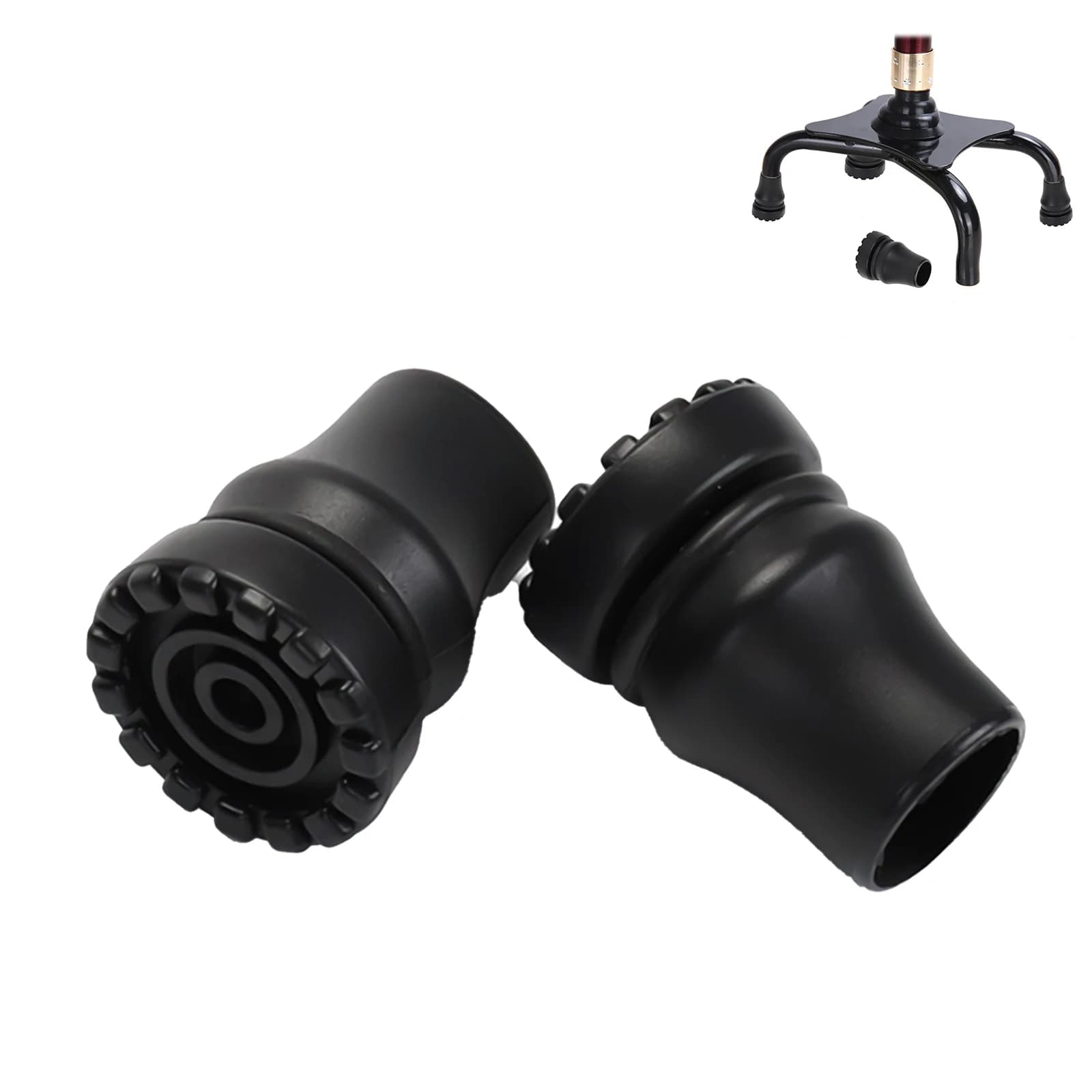 Replacement rubber tips for folding hiking sticks, anti-slip accessories for walking sticks and travel.