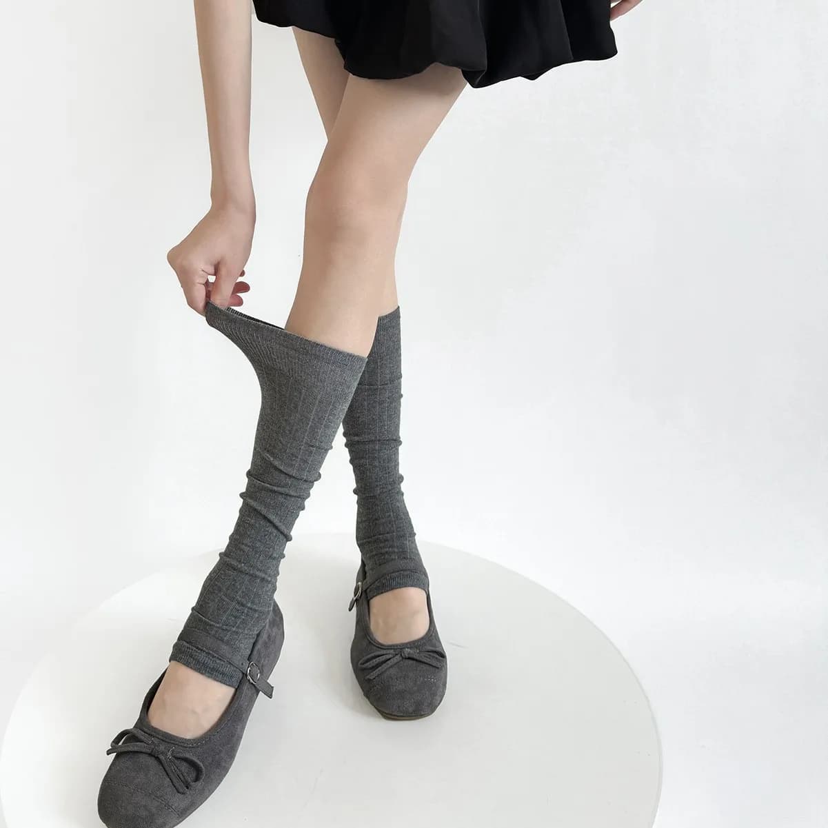 Summer Leg Warmers Thin Breathable Cotton Knitted Foot Cover Ballet Style Lolita Girls Leg Warmer JK Lolita Long Socks Stockings