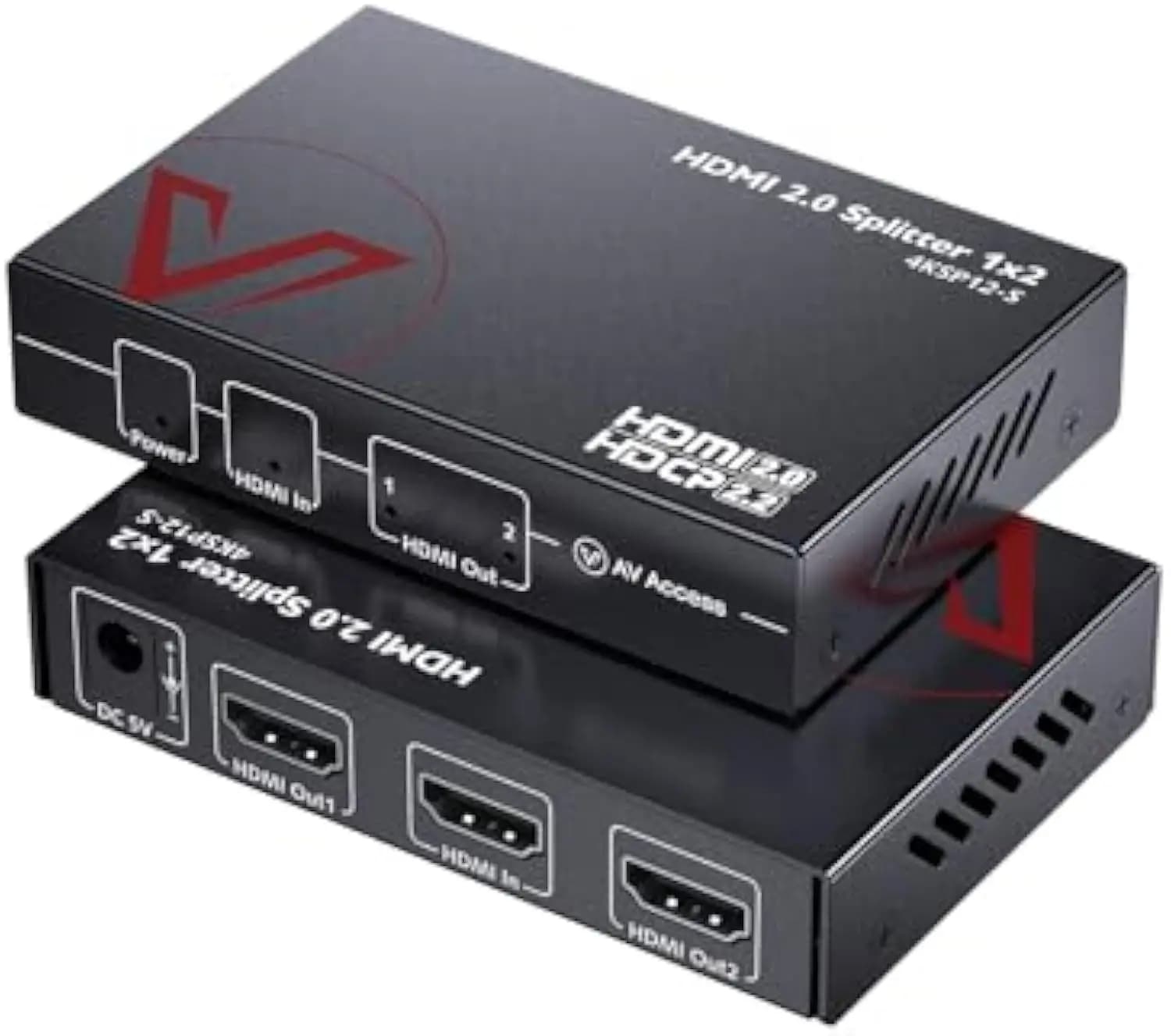 Splitter HDMI 2.0 4K@60Hz/1080p@120Hz 1 ingresso 2 uscite, interruttore automatico con HDR10 e 3D, latenza zero 18 Gbps, splitter da gioco con accesso AV