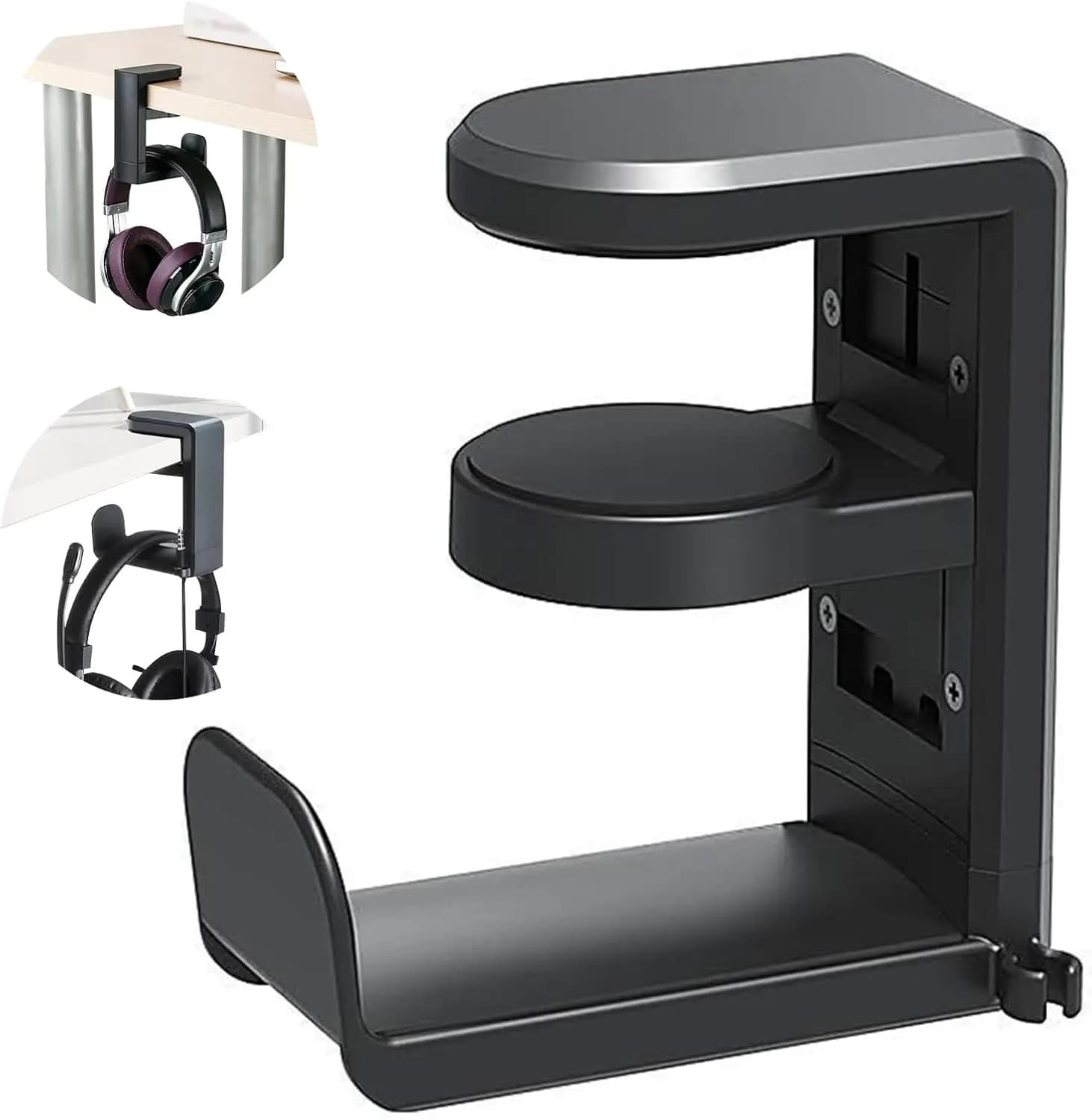 Desk Hook for Headphone Holder, Foldable Headphone Holder PC Game Accessories, Support for Headphone Holder, Clamp Under Desk