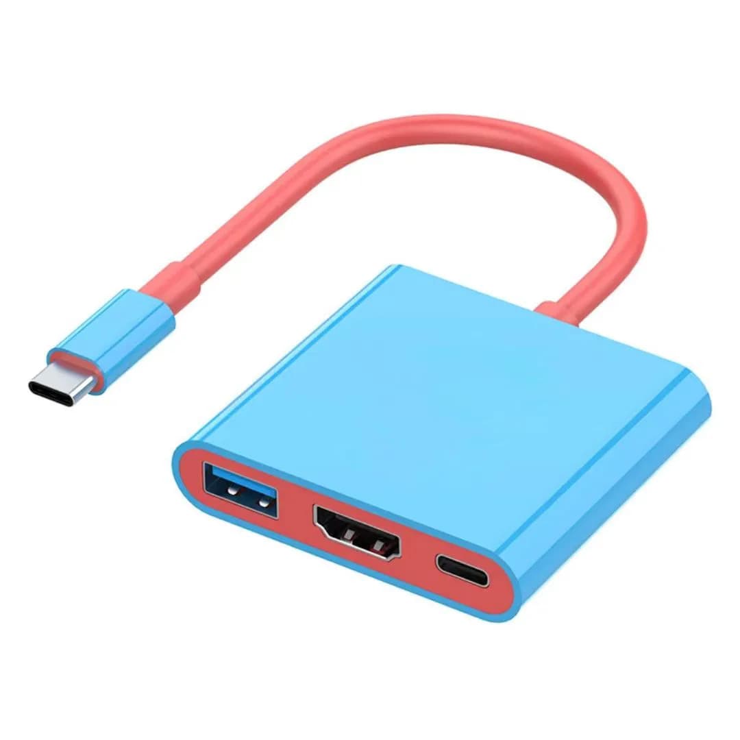 Hub USB C 3-in-1 Compatibile con HDMI 4K, Adattatore Tipo C con PD USB 3.0, Docking Station per Switch, MacBook, Laptop, Telefono