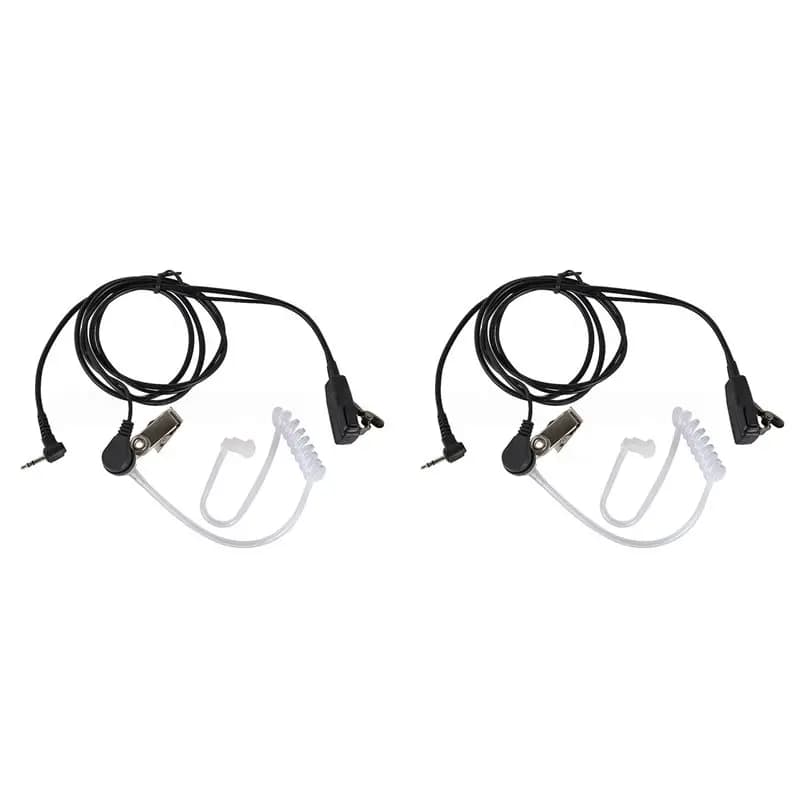 【VALUE MONEY】2X Walkie Talkie 2.5Mm Earpiece 1 Pin Covert Acoustic Tube Earpieces Headset With PTT Mic For Motorola Talkabout MH
