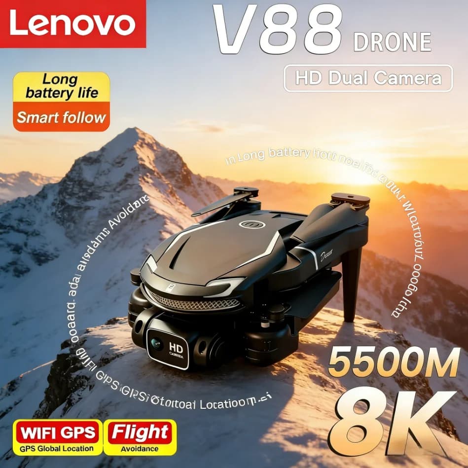 Drone Lenovo V88 8K 5G Professional GPS for Air Photography, Aeromobile Remote Control with Double HD Camera, Quadricottero Toy UAV 2026