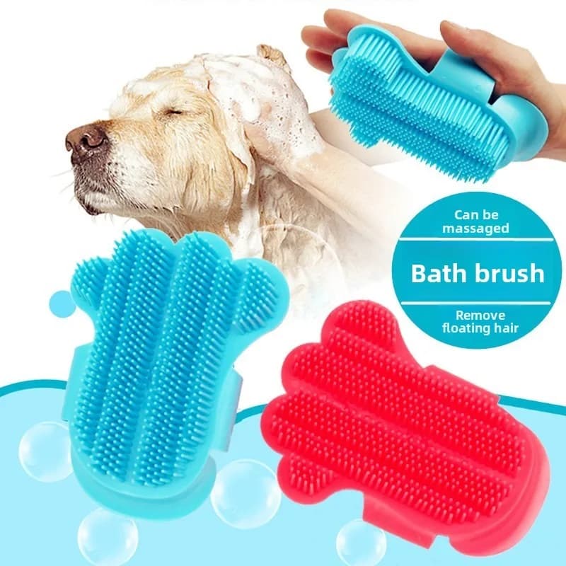 Pet Spazzola da bagno in silicone Guanto da massaggio Rimozione peli di animali domestici Deshedding Strumento per toelettatura per cani di piccola taglia Gatti Pettine da massaggio per gatti Pettine