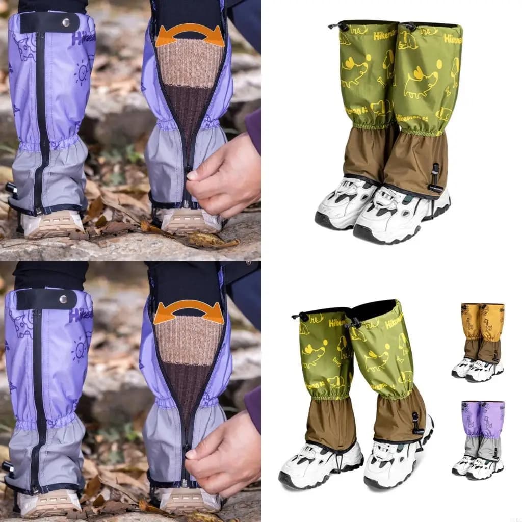 Copriscarpe da trekking per bambini all'aperto per prevenire l'ingresso neve e sabbia. Il design isolato fornisce calore e