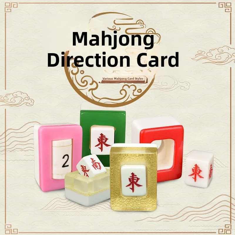 Set di Mahjong in Cristallo con Tessere Acriliche Lucidate a Mano, Direzioni Nord, Sud, Est, Ovest, Personalizzabile per Uso Domestico