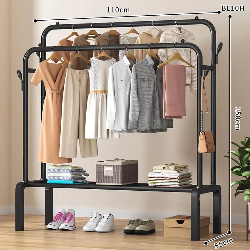 Minimalist Freestanding Clothes Drying Rack Bedroom Balcony Home Dormitory Coat Rack Clothes Hanger Clothes Rack Stand