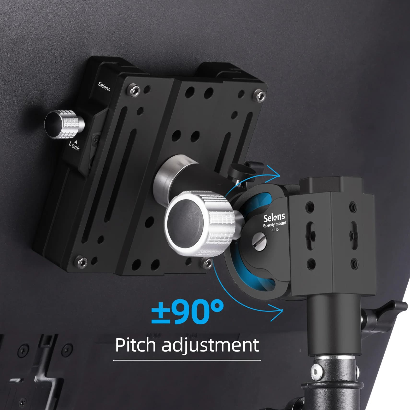 Selens TV LED Monitor Mount for Stand Base Adjustable 360°Rotation Universal Holder Detachable Bracket for Photography Studio