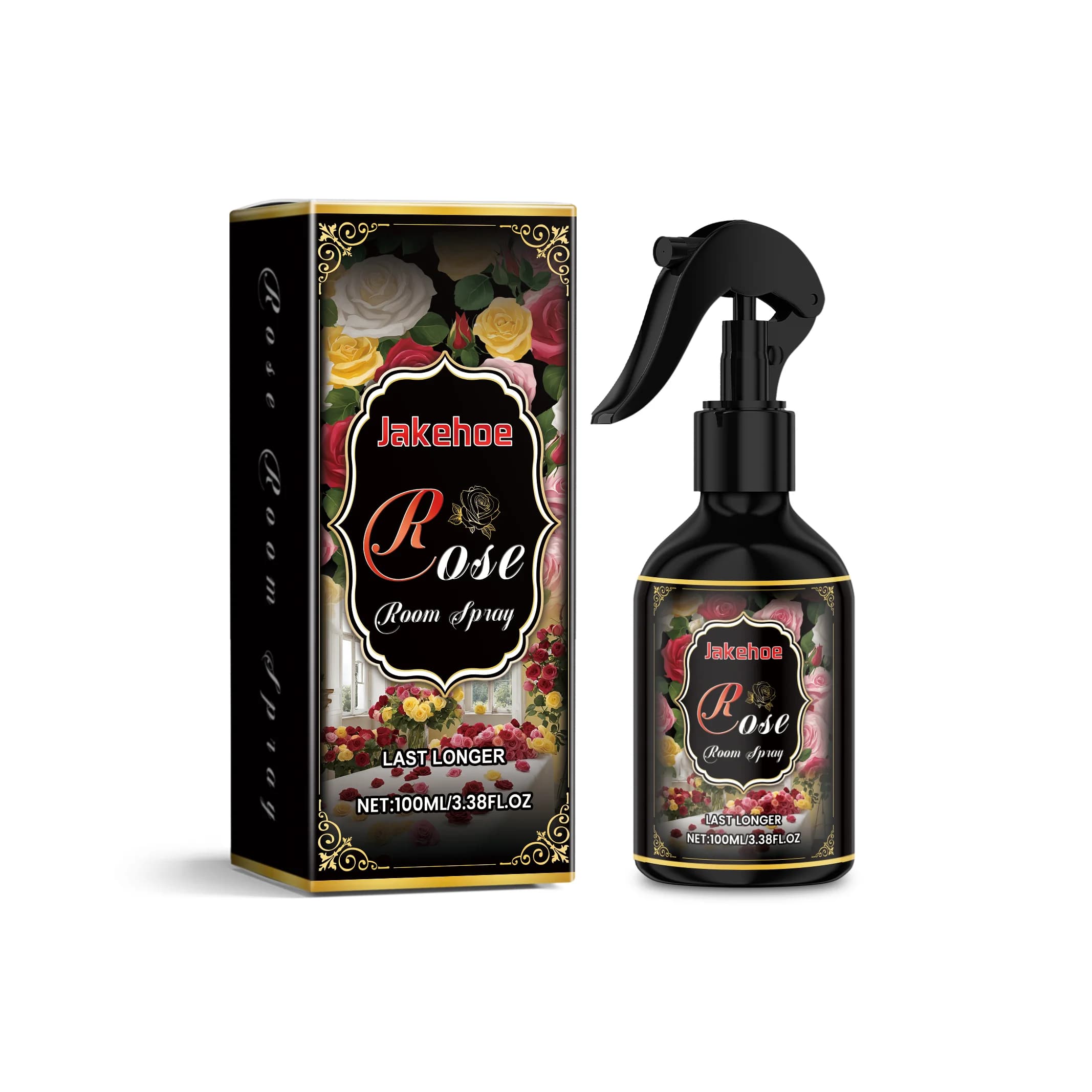 Spray per Ambienti al Profumo di Rosa Jakehoe, Deodorante per Camera da Letto a Lunga Durata - Spray con Oli Essenziali per la Casa