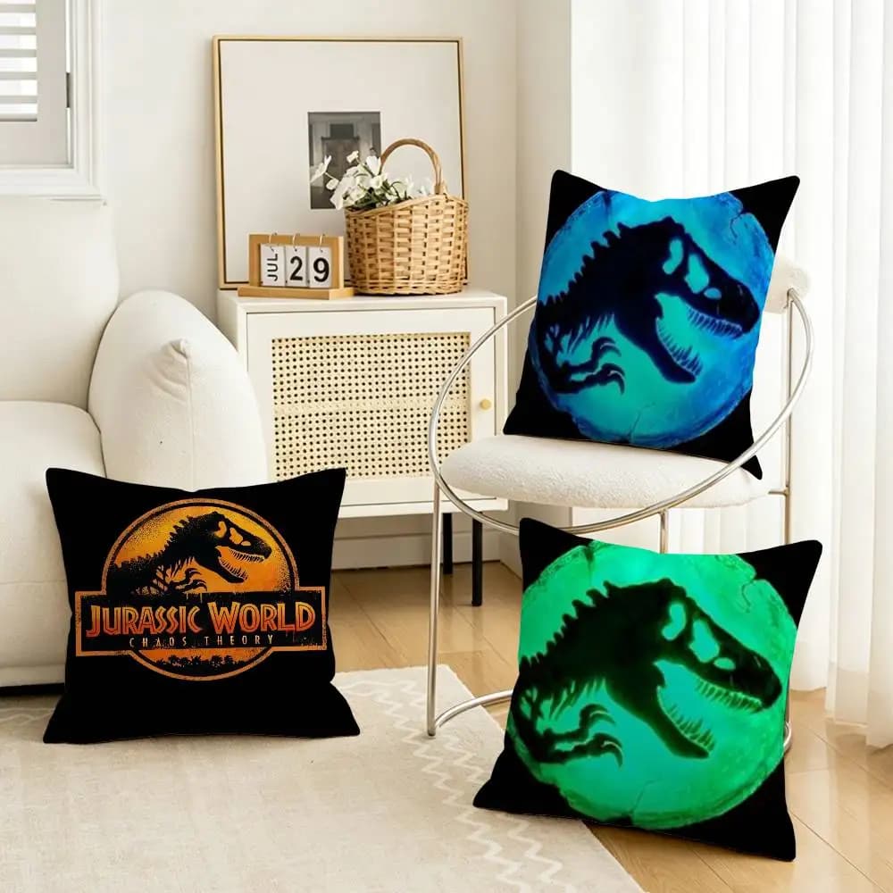 J-Jurassic dinosaur Pillow Case Pattern Printed Pillowcase For Living Room Sofa Cushion Cover