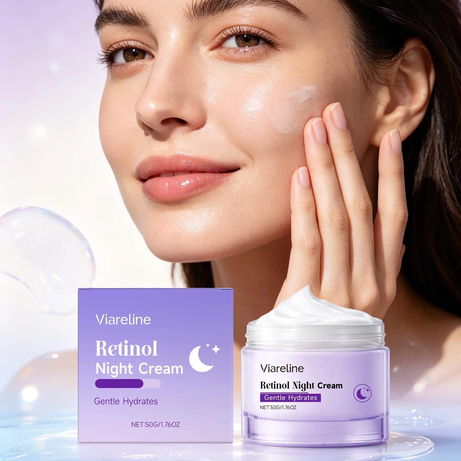 Retinol Night Cream Reduce Dullness Lifting Firming Improve Elasticity Anti-Puffiness Smoothing Wrinkle Brightening Facial Cream