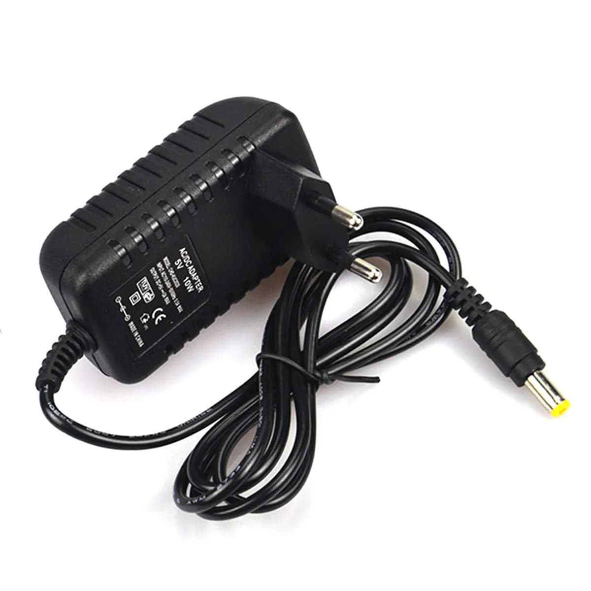 Adattatore di Alimentazione EU 5V 2A con Involucro in Plastica Nera, Prestazioni Consistenti per Telecamere CCTV, Strisce LED, Dispositivi Digitali Intelligenti