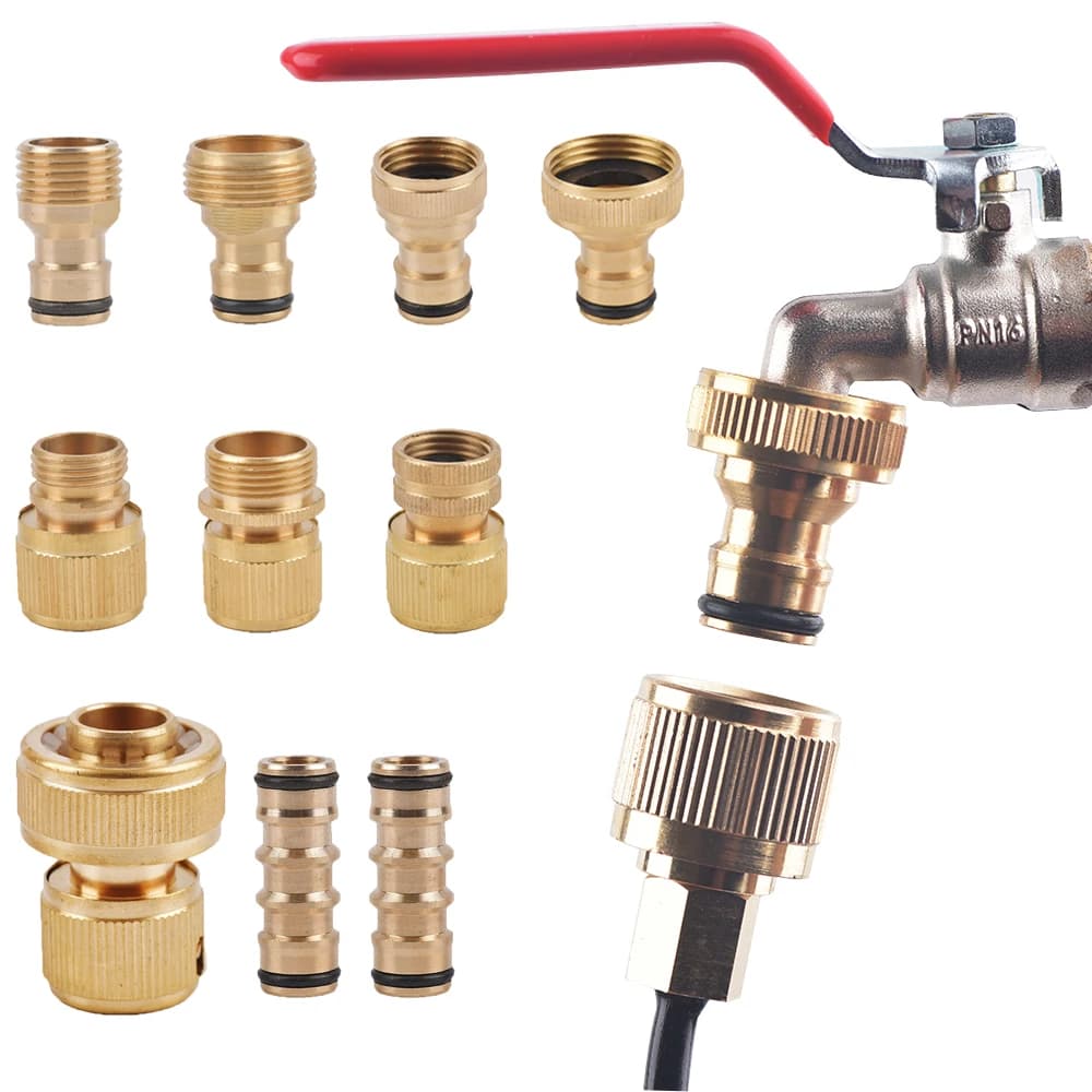 1/2 3/4 "split quick connector brass garden irrigation adaptor drip copper pipe fittings quick connector 1 pc