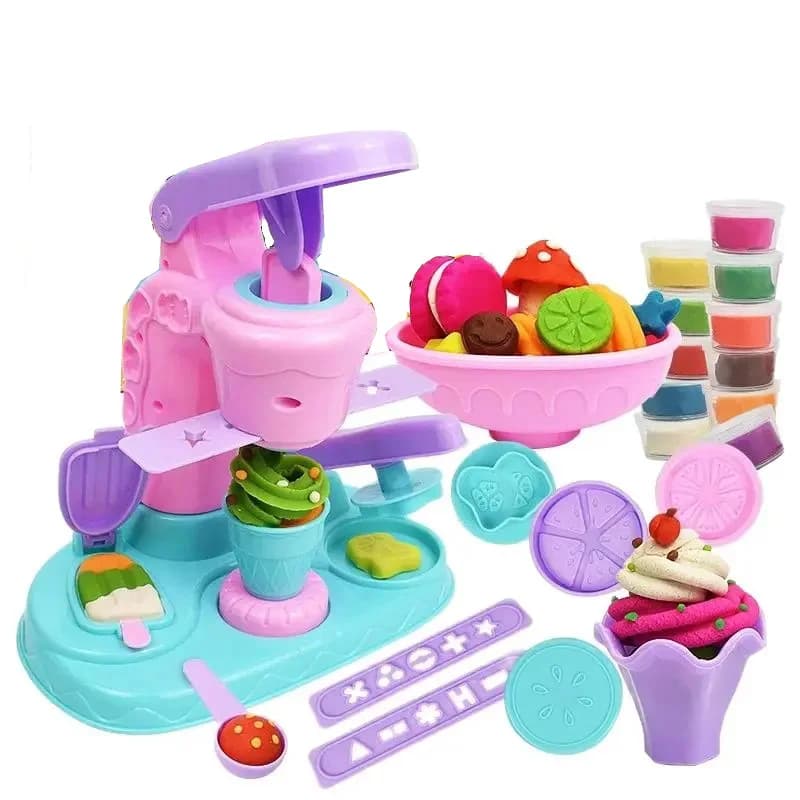 26 pezzi macchina per il gelato set di strumenti per stampi in argilla giocattolo per bambini fango per la pelle argilla non tossica fatta a mano finta di giocare a pasta giocattoli per lo sviluppo