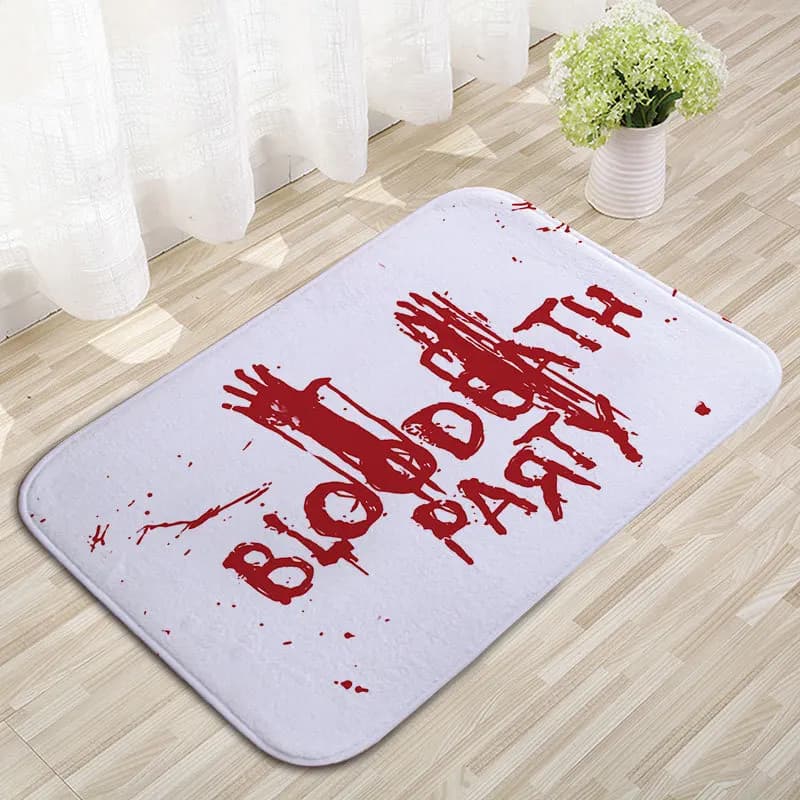 VIKAMA Tappeto di Halloween Morbido riduzione del rumore Decorazioni per la casa Creativo Horror Sangue Handprint Ingresso Zerbino Tappetino per il bagno