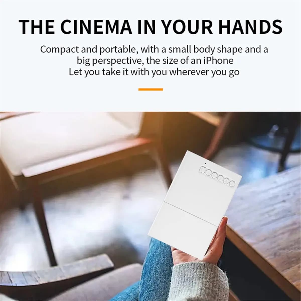 ABZJ Mini Proiettore LED Portatile Compatto per Home Theater, Intrattenimento Indoor, Leggero e Facile da Trasportare, Spina EU