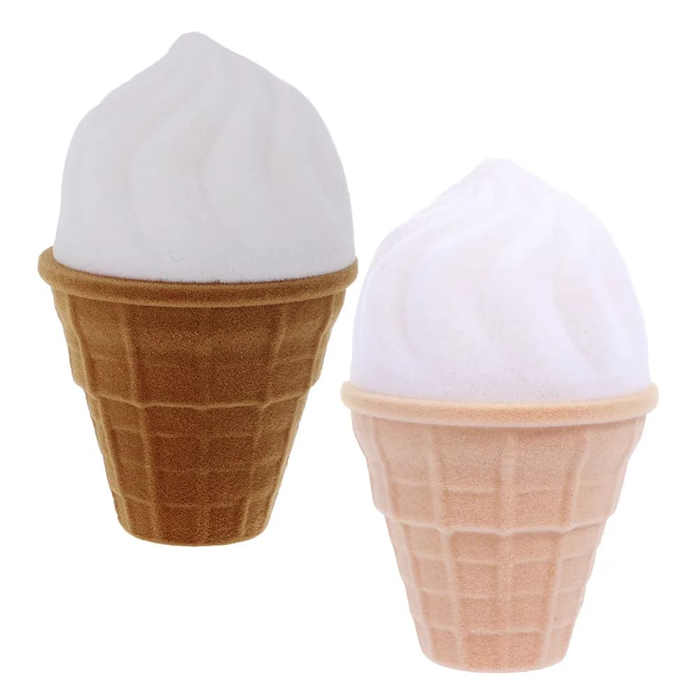 2Pcs Valentine's Day Ring Box Ice Cream Shape Creative Jewelry Organizer for Earrings Rings Portable Small Jewelry Case Romantic