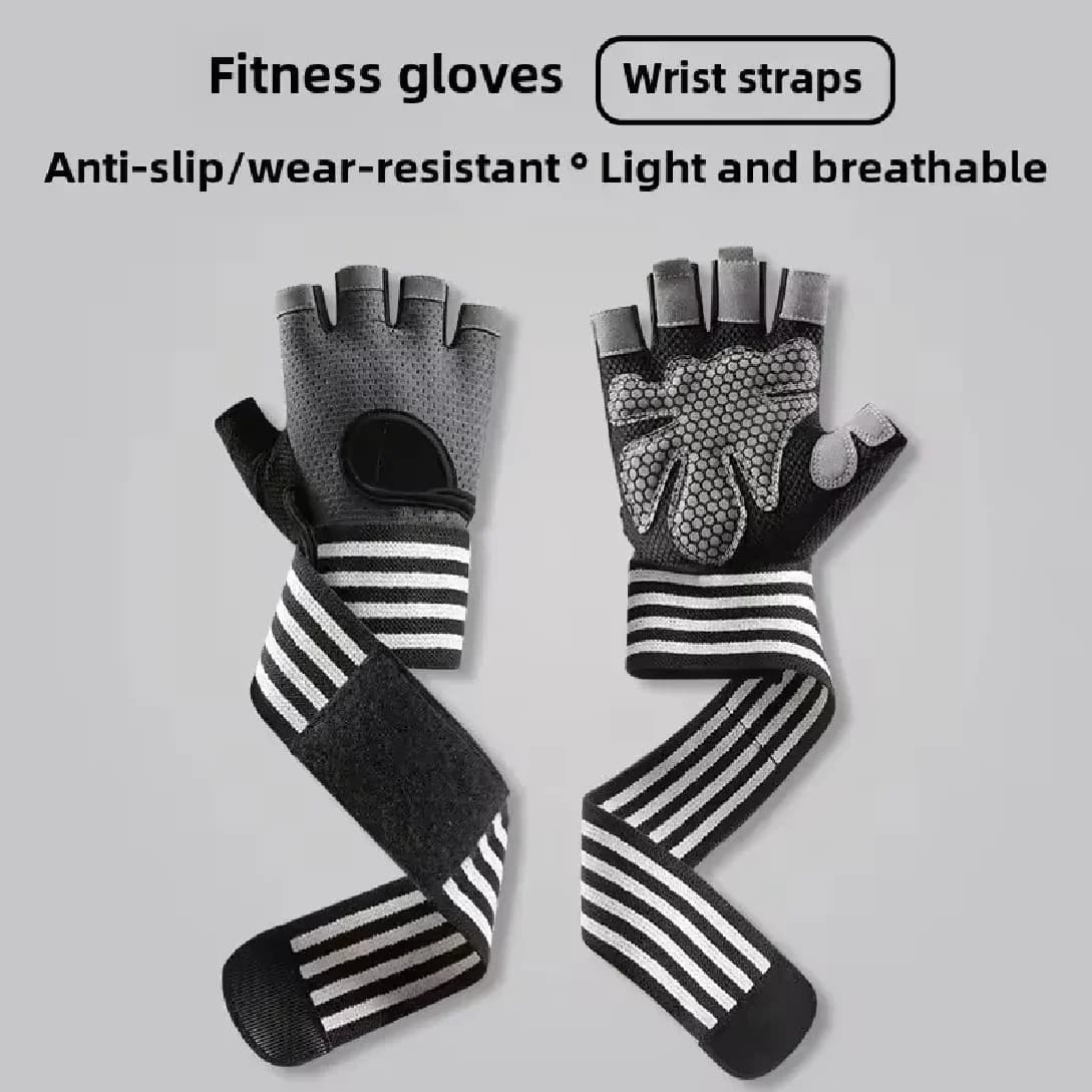 1 Pair Dumbbell Gloves Men Women Weightlifting Crossfit Bodybuilding Workout Sport Gym Training Gloves Non-slip Wrist Protector