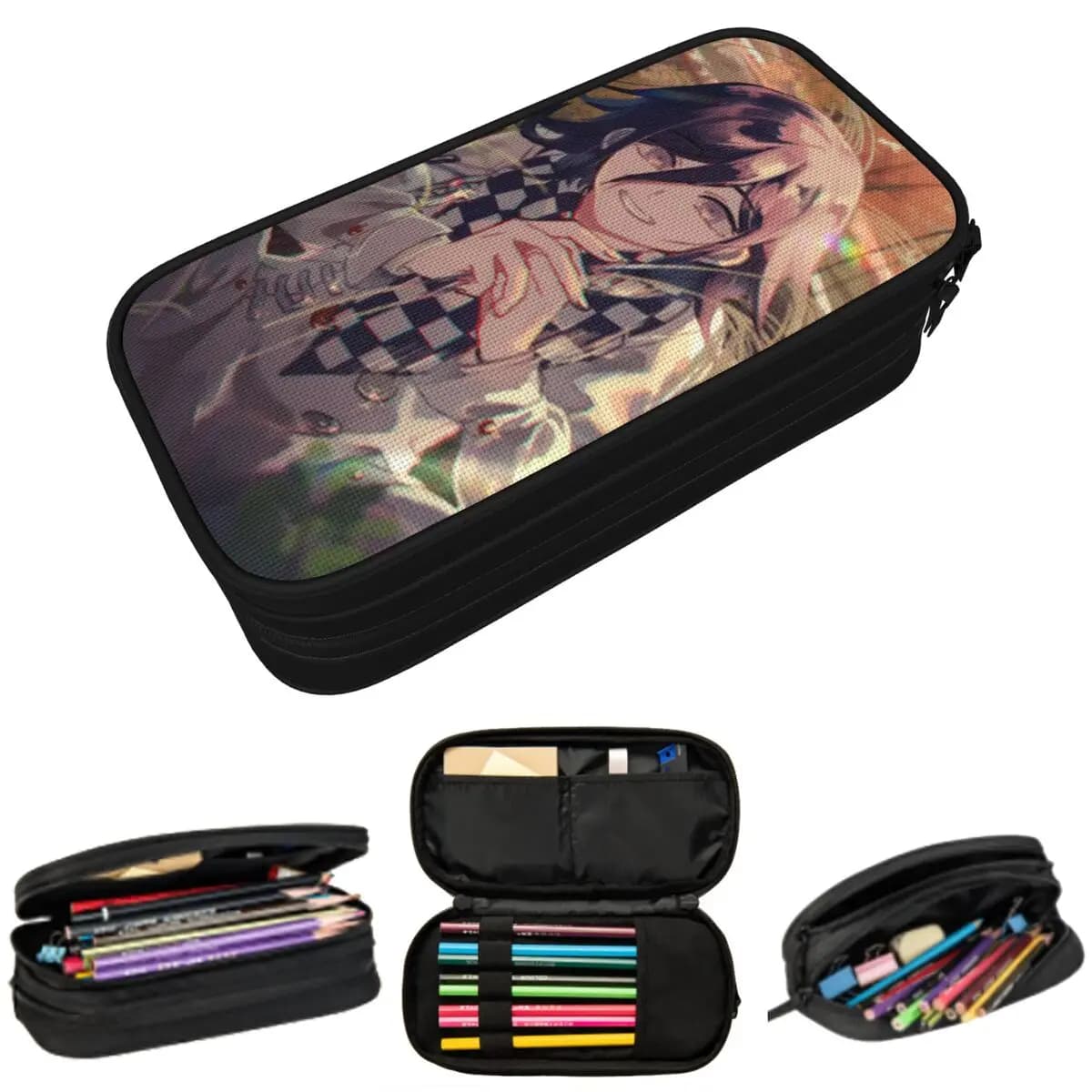 Astuccio Kokichi Oma Danganronpa Amine per ragazzi e ragazze, regali, scatola per penne, borsa per matite, articoli di cancelleria, borsa porta penne