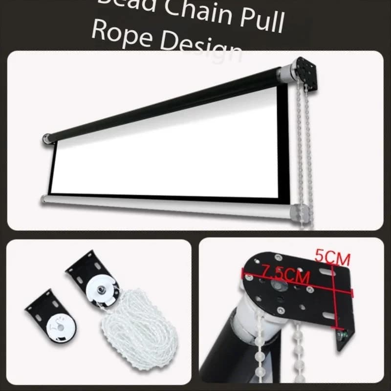 Portable High-definition Home Projector Screen 60 Inch Hand-pulled Lifting Self-locking Electric Drop Down Projector Screen