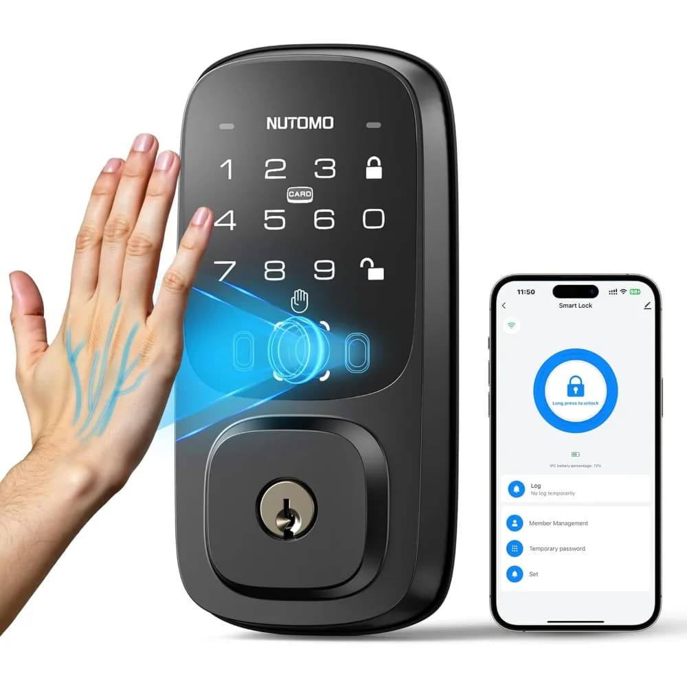 Smart Lock Palm Vein: Serrature per porte d'ingresso senza chiave Tastiera WiFi integrata Catenaccio elettronico digitale con telecomando APP per Hom