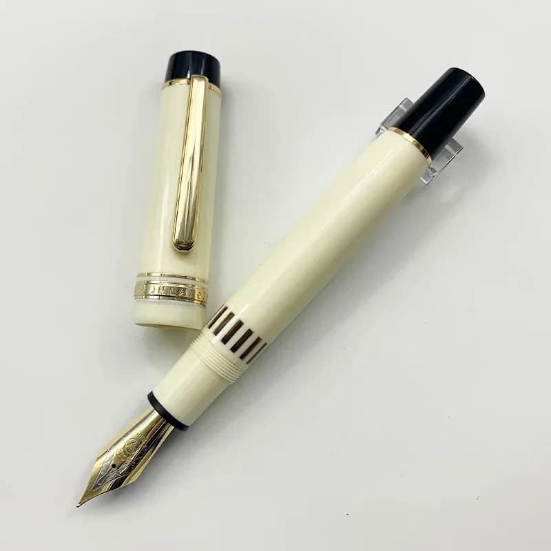 WingSung/JUNLAI Penna stilografica a pistone in resina grande 930 N0.9 Iraurita F/M/B Pennino Oro/Argento Clip Studente d'affari Scrittura Penna regalo