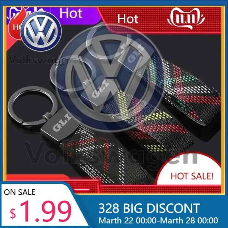 New Oxford Webbing Car Styling Keychain Pendant Key Ring For Volkswagen GLI Logo Beetle Sharan Sagitar Magotan