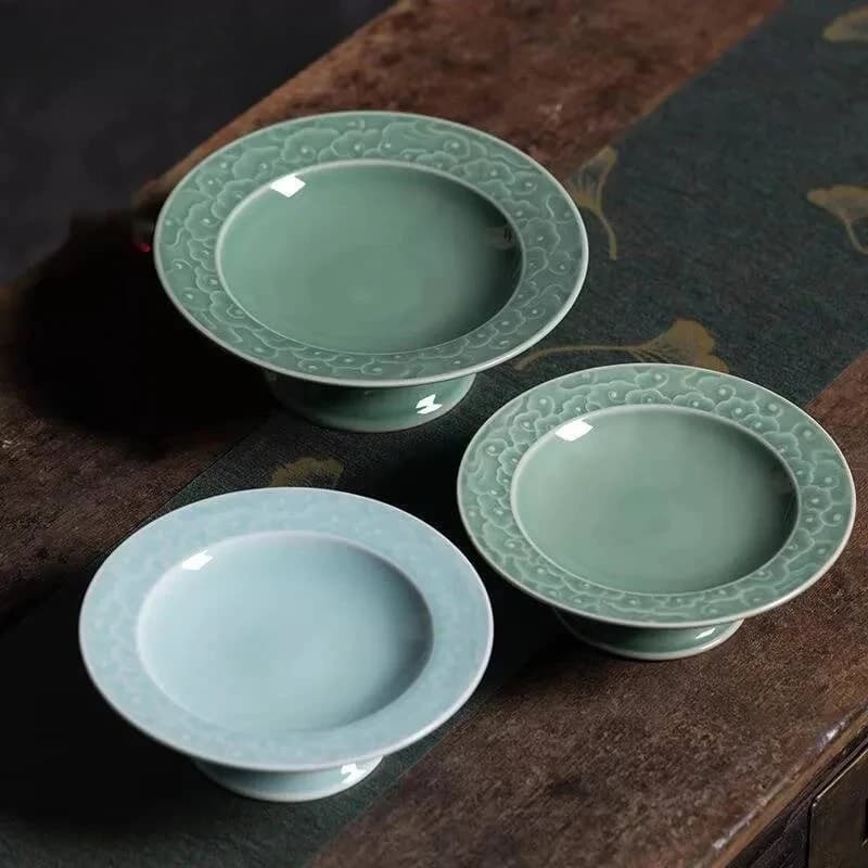 Creativo Longquan Celadon Piatti di frutta Boutique Frutta secca Piatto di snack Piatti da bar di caramelle Piatto di condivisione di alimenti Collezione di confezioni regalo