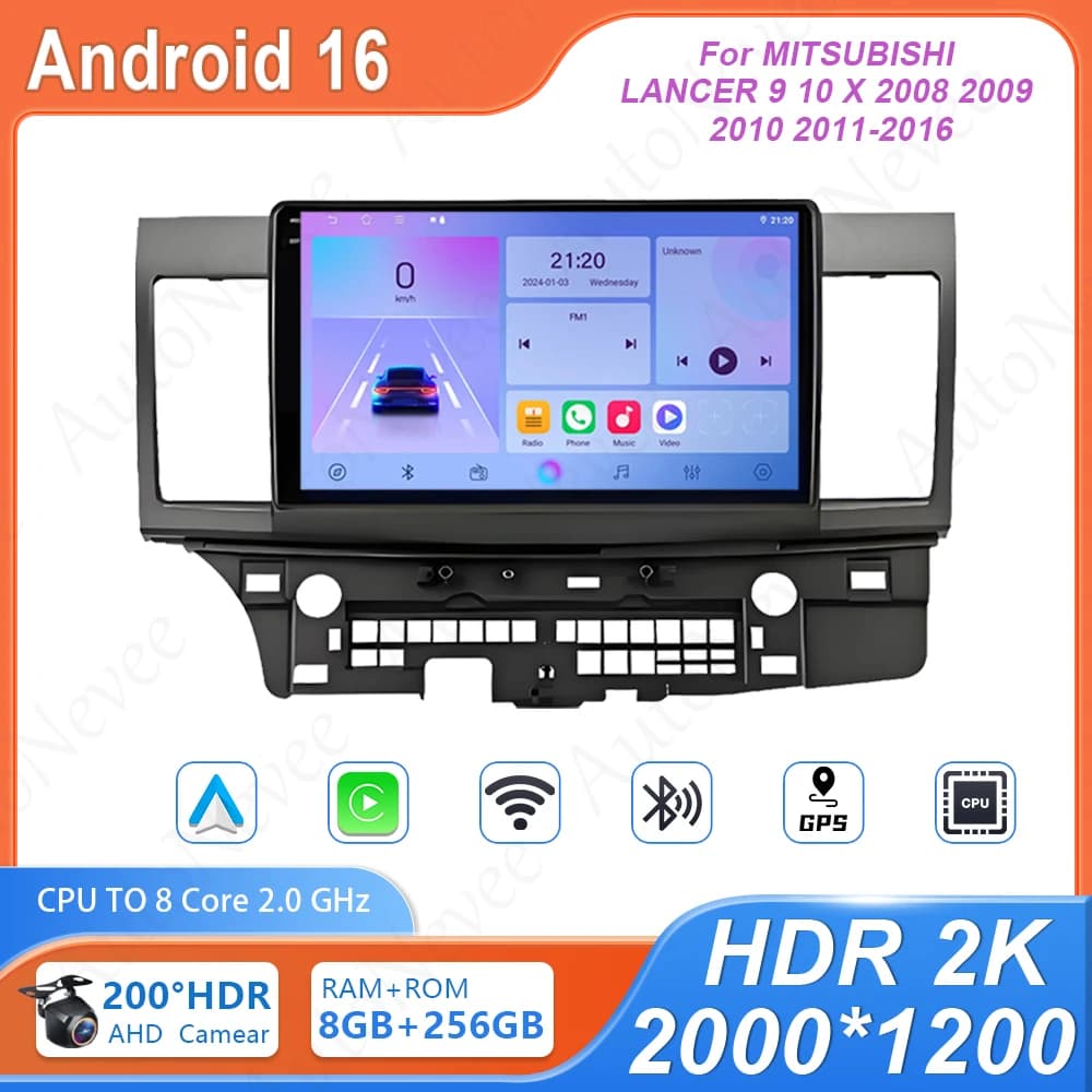 Android Dvd Auto Car Radio For MITSUBISHI LANCER 9 10 X 2008 2009 2010 2011-2016 4G Wifi BT High-performance Multimedia Player