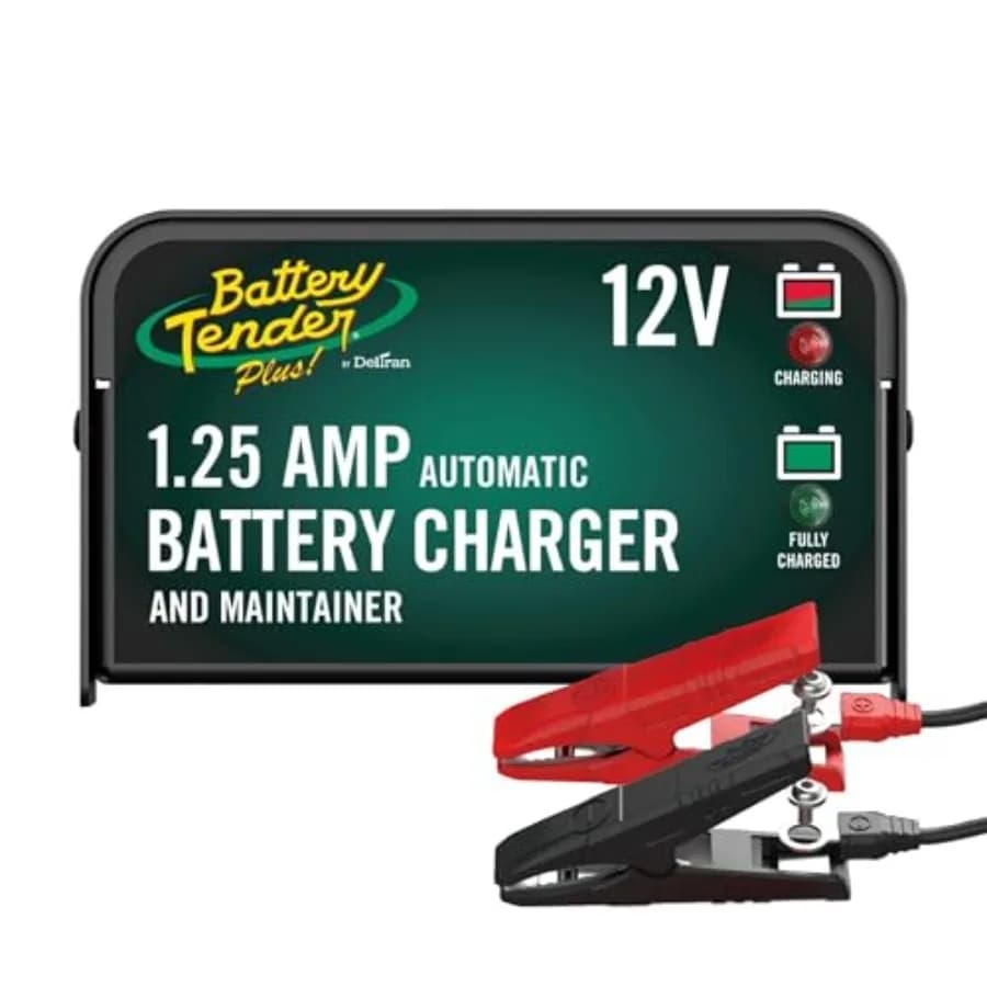 Caricabatterie per Auto e Moto 12V 1.25 AMP, Mantenitore di Carica per Veicoli e ATV, Intelligente Rispetto ai Caricatori a Corrente Continua