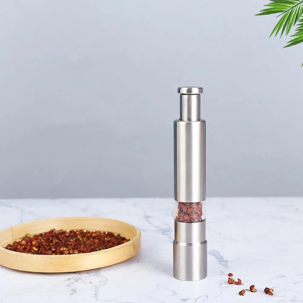Set di 1 Macinapepe Manuale in Acciaio Inossidabile, Elegante Macina Spezie per Cucina, BBQ e Feste, Compatto