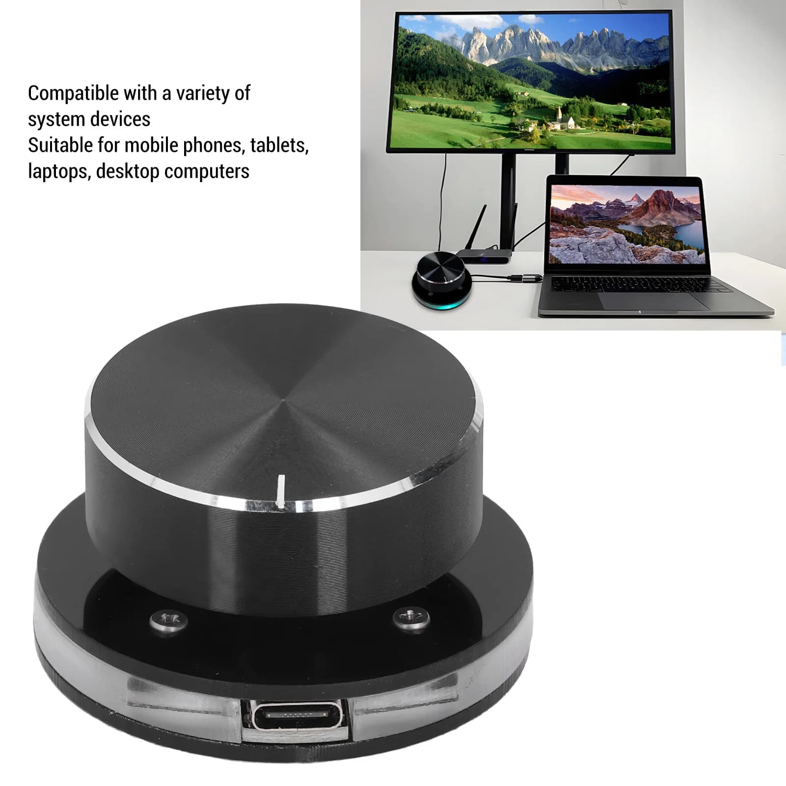 1 pz Manopola di Controllo del Volume USB Per Sistema Android PC Multimediale Tipo C Controller di Regolazione Media Esterno EC11 Con Luce RGB