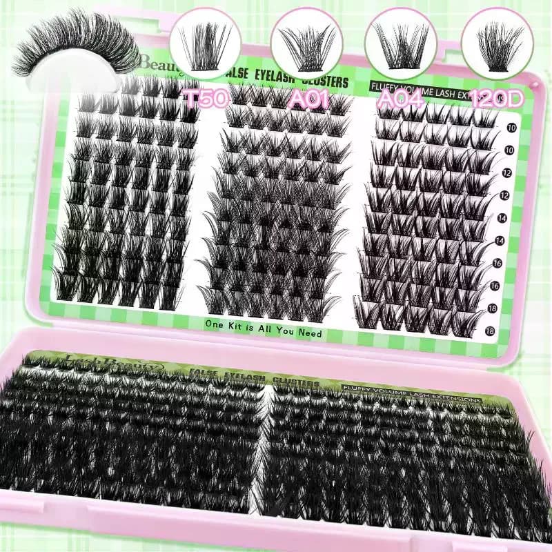 Natural Look False Eyelashes Wispy Style Cluster Design DIY Lash Extension Kit Bond And Seal Fake Eyelash Eye Lash Extension